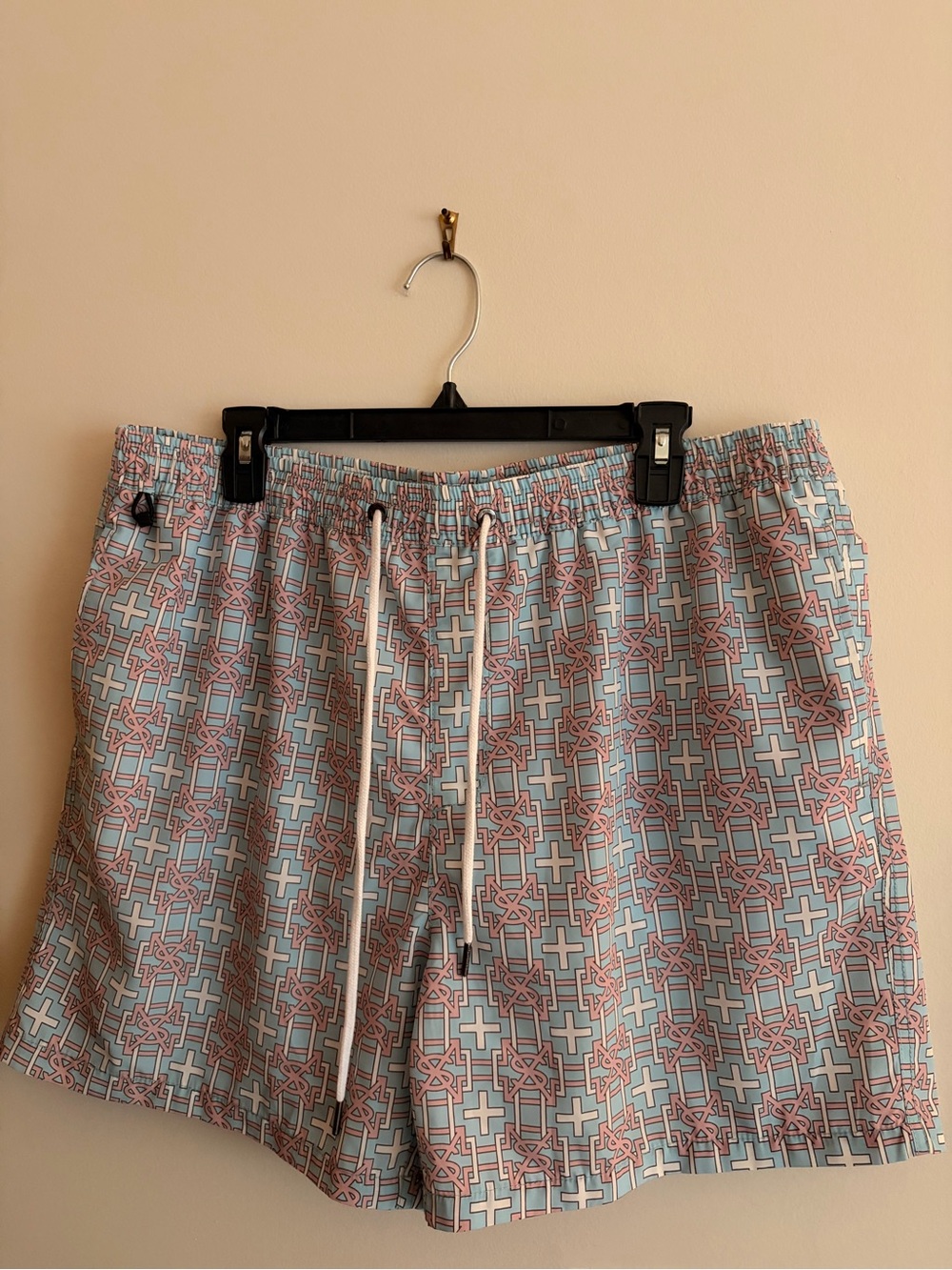 Ksubi Light Blue & Pink Patterned Athletic Shorts